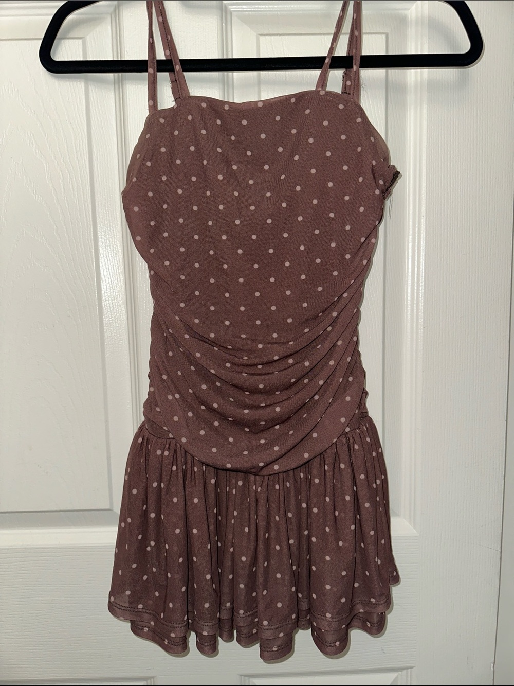 RSQ Brown Dress with Pink Polka Dots